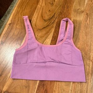 Free People Movement Pink Purple Square Neck Sports Bra Size L